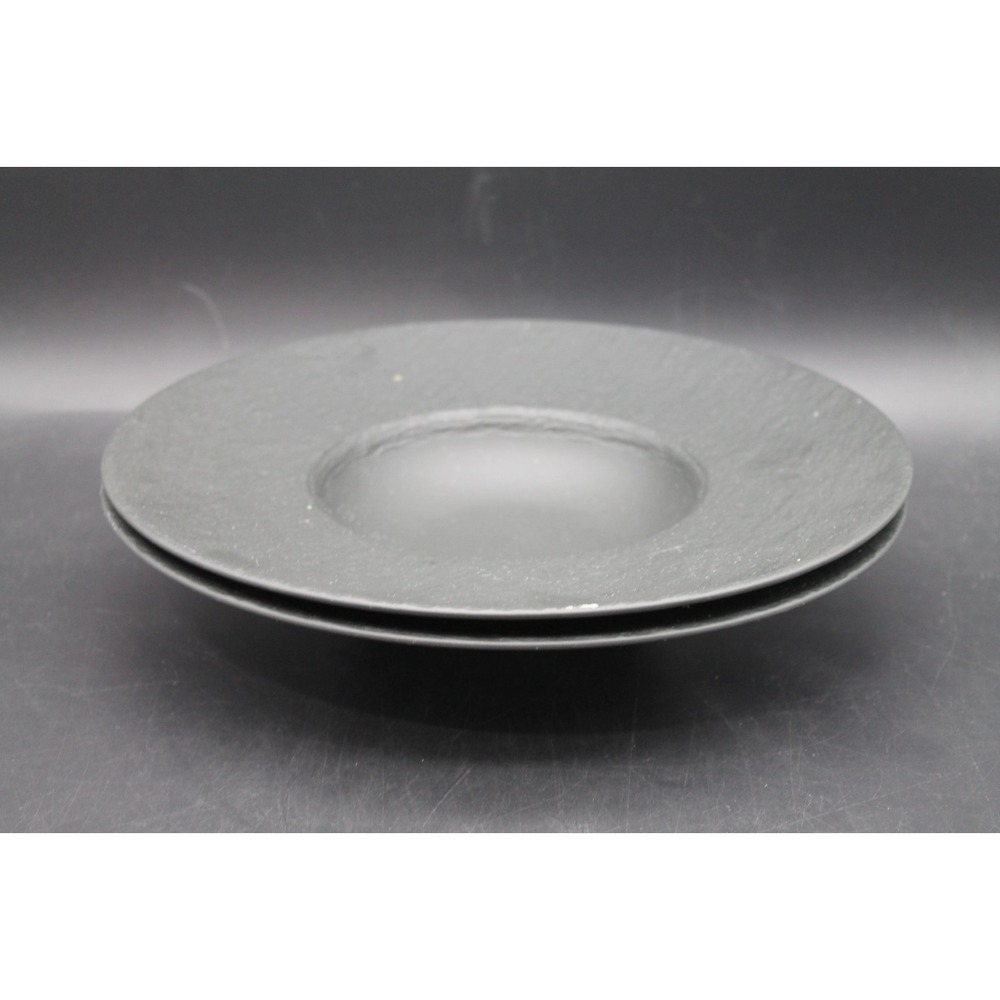 Villeroy & Boch Manufacture Rock Black Pasta Bowls Set of 2 NWT Germany